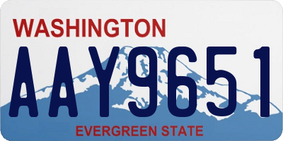 WA license plate AAY9651