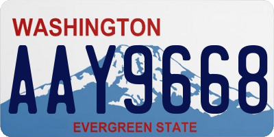 WA license plate AAY9668