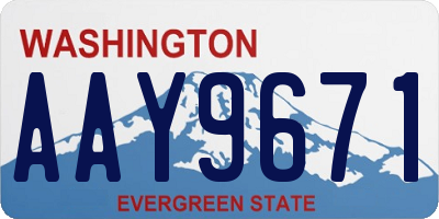 WA license plate AAY9671