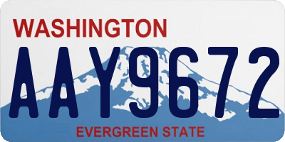 WA license plate AAY9672