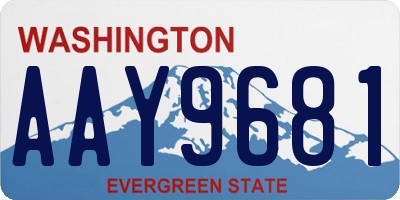 WA license plate AAY9681