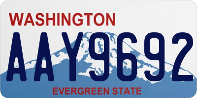 WA license plate AAY9692