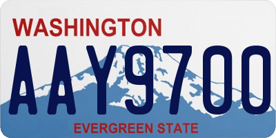 WA license plate AAY9700