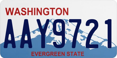 WA license plate AAY9721