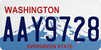 WA license plate AAY9728