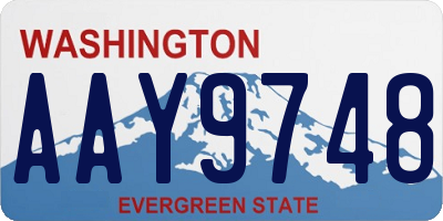 WA license plate AAY9748