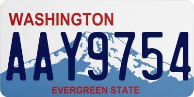 WA license plate AAY9754