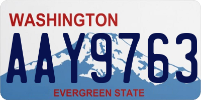 WA license plate AAY9763