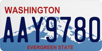 WA license plate AAY9780