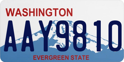 WA license plate AAY9810