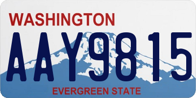 WA license plate AAY9815