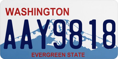 WA license plate AAY9818