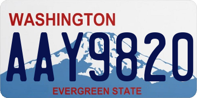 WA license plate AAY9820