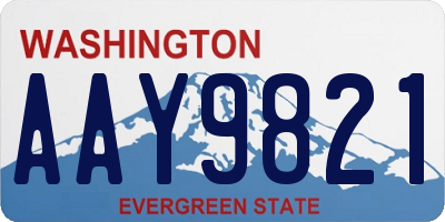 WA license plate AAY9821