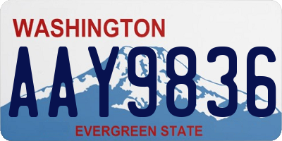 WA license plate AAY9836