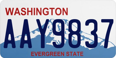 WA license plate AAY9837