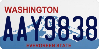 WA license plate AAY9838