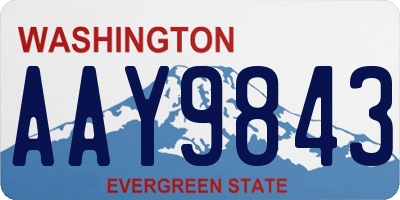 WA license plate AAY9843