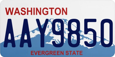 WA license plate AAY9850