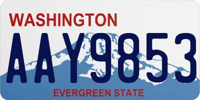 WA license plate AAY9853