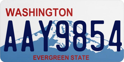 WA license plate AAY9854