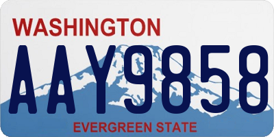 WA license plate AAY9858