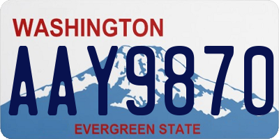 WA license plate AAY9870