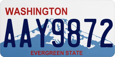 WA license plate AAY9872