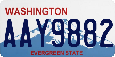 WA license plate AAY9882