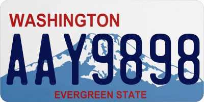 WA license plate AAY9898