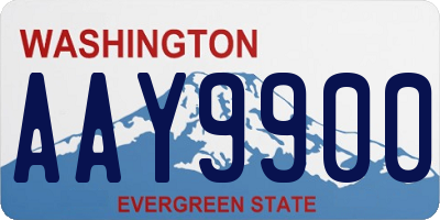 WA license plate AAY9900