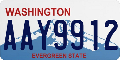 WA license plate AAY9912