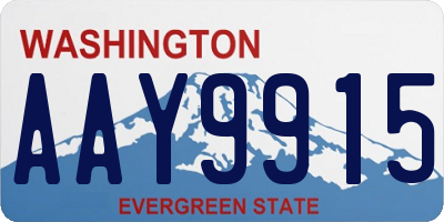 WA license plate AAY9915