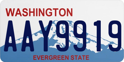 WA license plate AAY9919