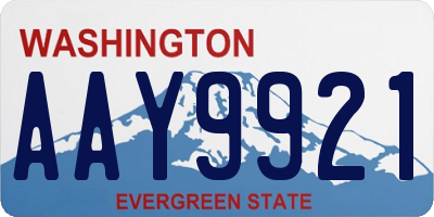 WA license plate AAY9921
