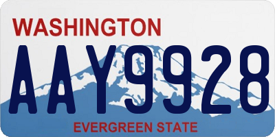 WA license plate AAY9928