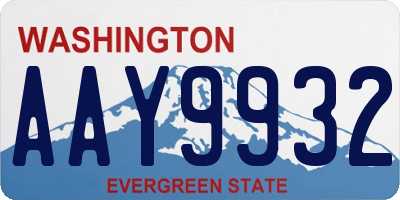 WA license plate AAY9932