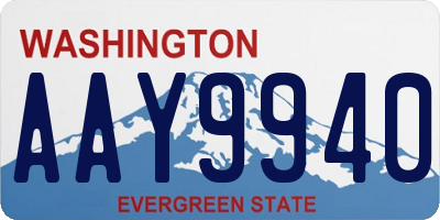 WA license plate AAY9940