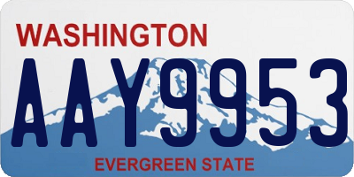 WA license plate AAY9953
