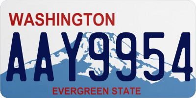 WA license plate AAY9954