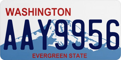 WA license plate AAY9956