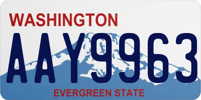 WA license plate AAY9963