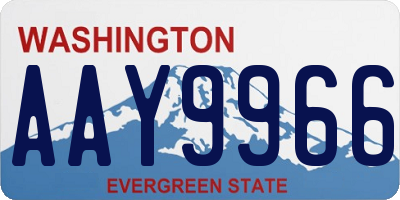 WA license plate AAY9966