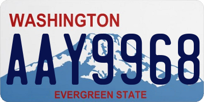 WA license plate AAY9968