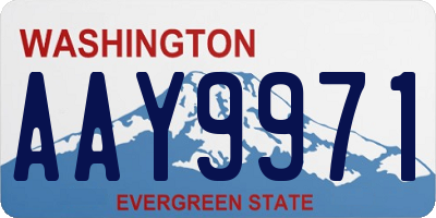 WA license plate AAY9971