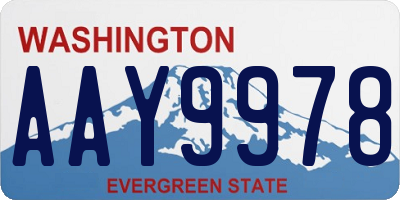 WA license plate AAY9978