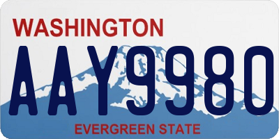 WA license plate AAY9980