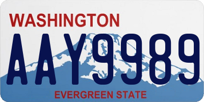 WA license plate AAY9989