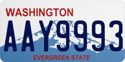 WA license plate AAY9993