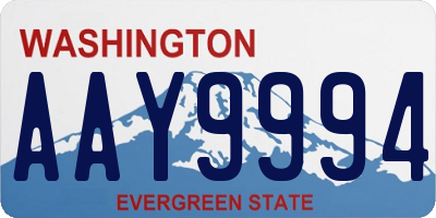 WA license plate AAY9994